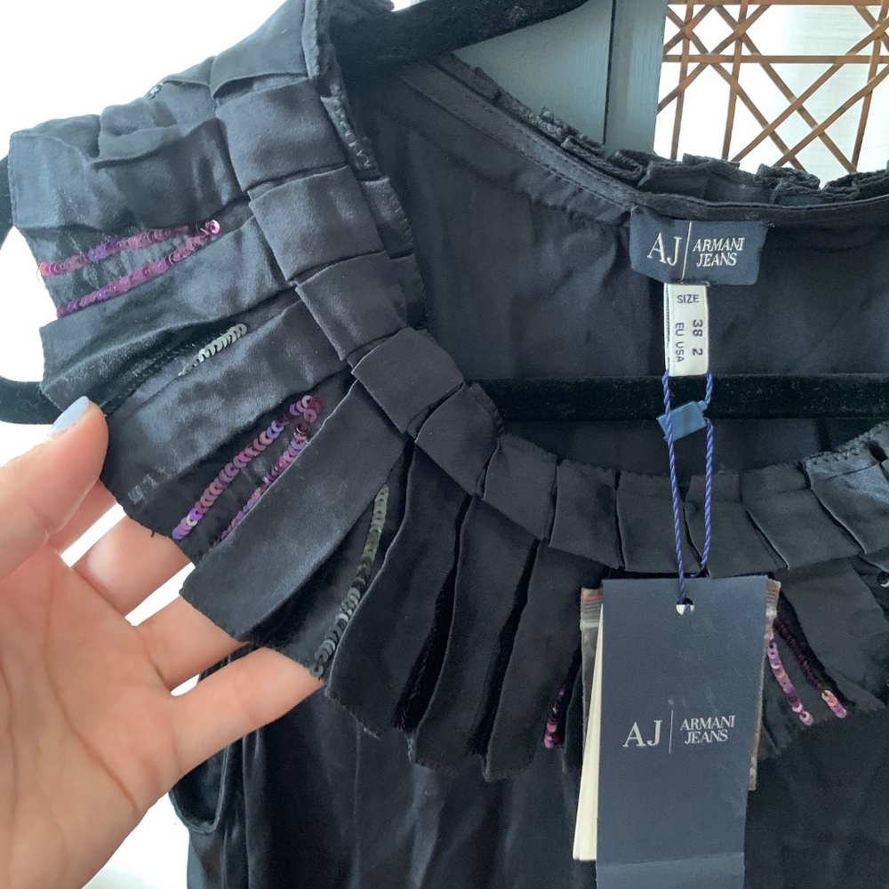 GORGEOUS new Armani silk navy dress